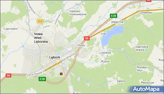 mapa Jamy gmina Nowa Wieś Lęborska, Jamy gmina Nowa Wieś Lęborska na mapie Targeo