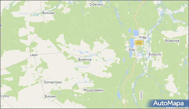 mapa Komorowo gmina Polanów, Komorowo gmina Polanów na mapie Targeo