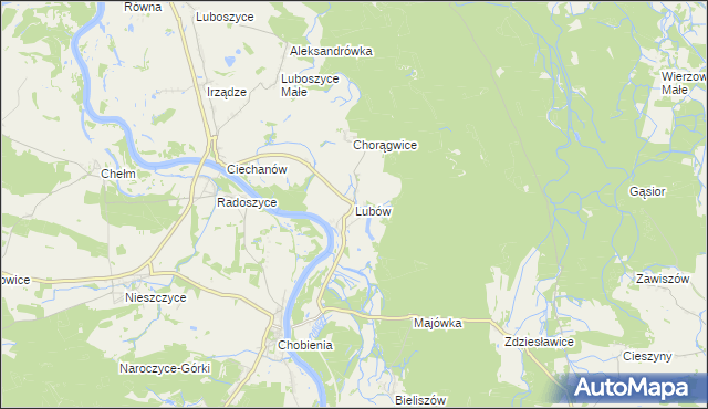 mapa Lubów gmina Jemielno, Lubów gmina Jemielno na mapie Targeo