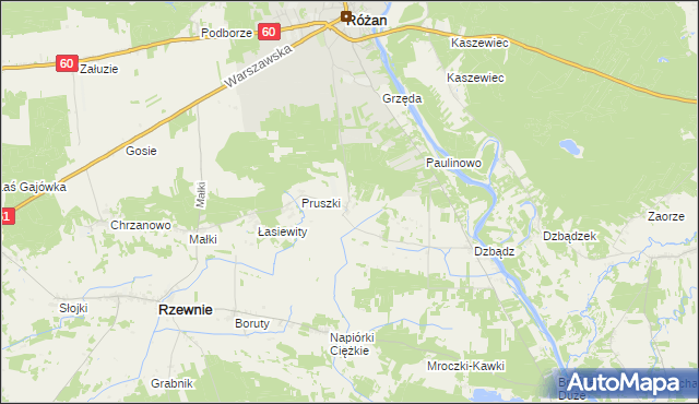 mapa Mroczki-Rębiszewo, Mroczki-Rębiszewo na mapie Targeo