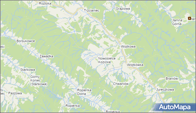 mapa Nowosielce Kozickie, Nowosielce Kozickie na mapie Targeo