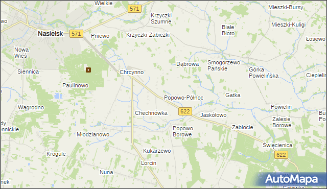 mapa Popowo-Północ, Popowo-Północ na mapie Targeo