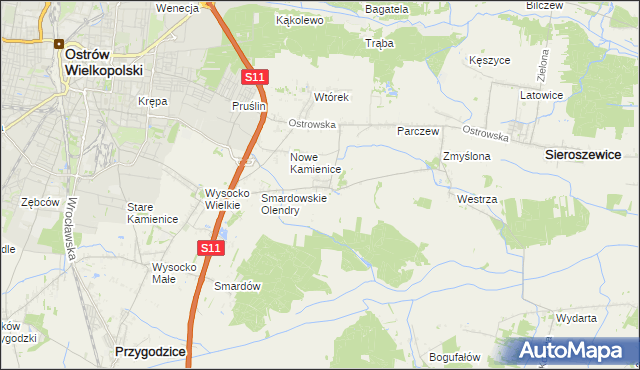 mapa Sadowie gmina Ostrów Wielkopolski, Sadowie gmina Ostrów Wielkopolski na mapie Targeo