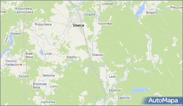 mapa Śliwiczki, Śliwiczki na mapie Targeo