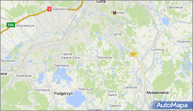 mapa Staniszów, Staniszów na mapie Targeo