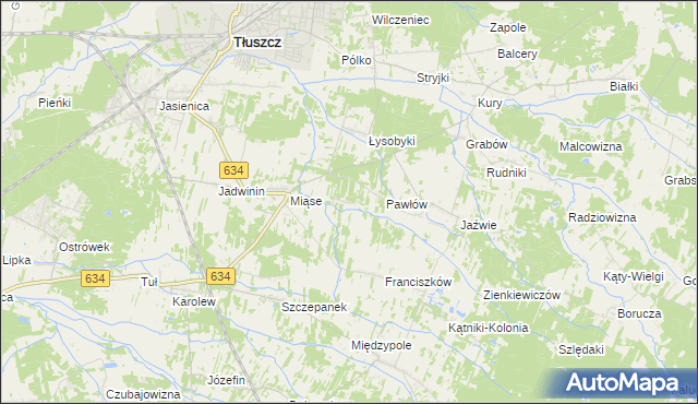 mapa Stasinów gmina Tłuszcz, Stasinów gmina Tłuszcz na mapie Targeo