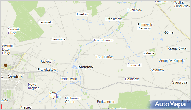mapa Trzeciaków, Trzeciaków na mapie Targeo