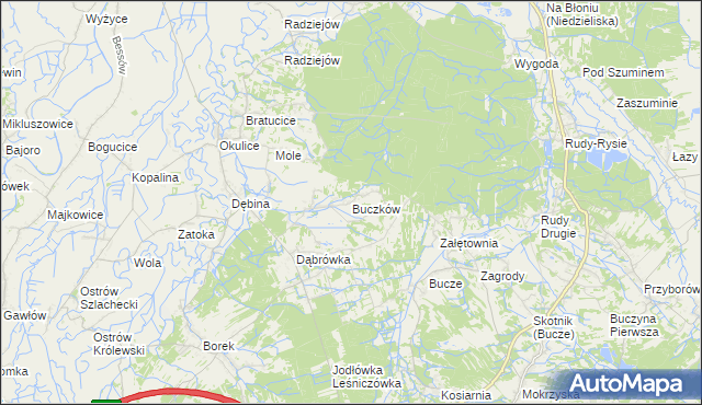 mapa Buczków gmina Rzezawa, Buczków gmina Rzezawa na mapie Targeo