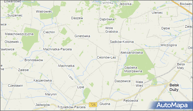 mapa Cesinów-Las, Cesinów-Las na mapie Targeo