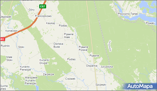 mapa Pijawne Polskie, Pijawne Polskie na mapie Targeo