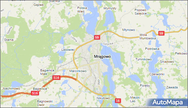 mapa Mrągowo, Mrągowo na mapie Targeo