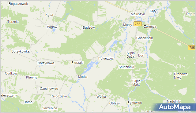 mapa Pukarzów gmina Żytno, Pukarzów gmina Żytno na mapie Targeo