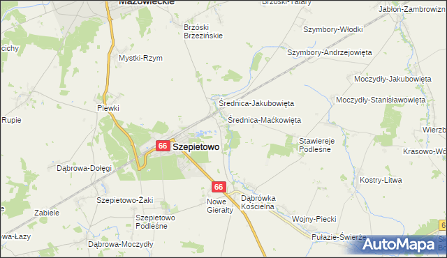 mapa Średnica-Pawłowięta, Średnica-Pawłowięta na mapie Targeo