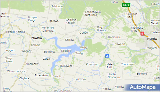 mapa Wióry, Wióry na mapie Targeo