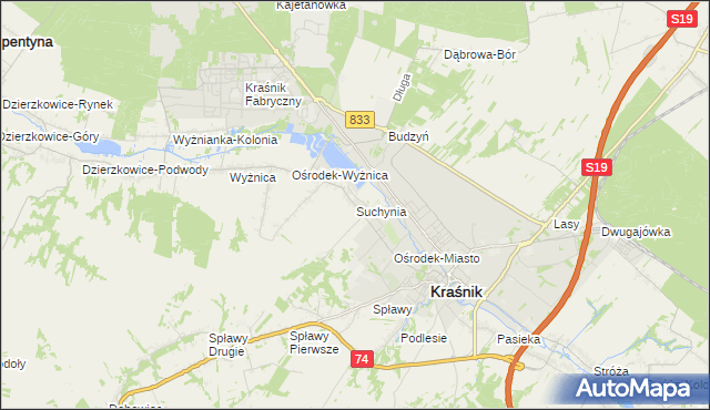 mapa Suchynia, Suchynia na mapie Targeo