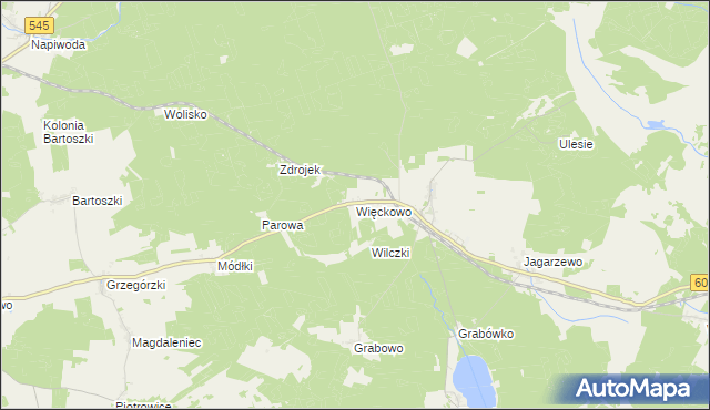 mapa Więckowo, Więckowo na mapie Targeo