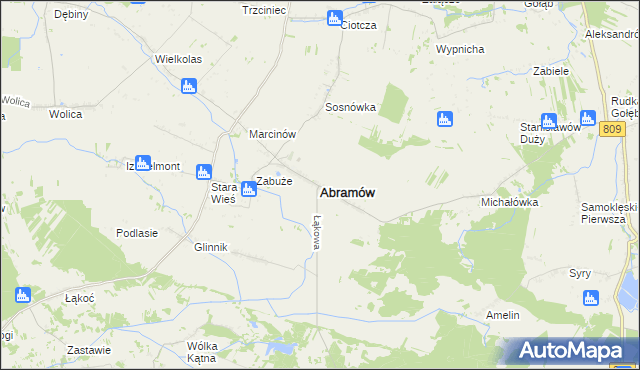 mapa Abramów powiat lubartowski, Abramów powiat lubartowski na mapie Targeo