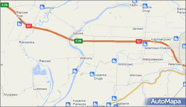 mapa Adamowo gmina Elbląg, Adamowo gmina Elbląg na mapie Targeo