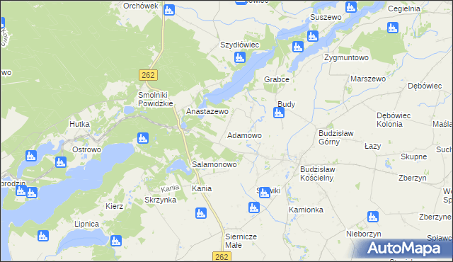 mapa Adamowo gmina Kleczew, Adamowo gmina Kleczew na mapie Targeo