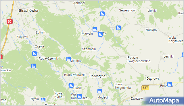 mapa Adampol gmina Korytnica, Adampol gmina Korytnica na mapie Targeo