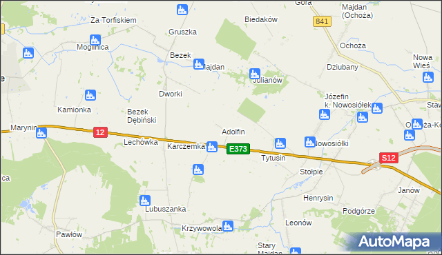 mapa Adolfin gmina Siedliszcze, Adolfin gmina Siedliszcze na mapie Targeo