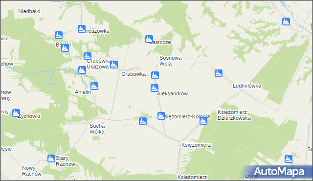 mapa Aleksandrów gmina Gościeradów, Aleksandrów gmina Gościeradów na mapie Targeo