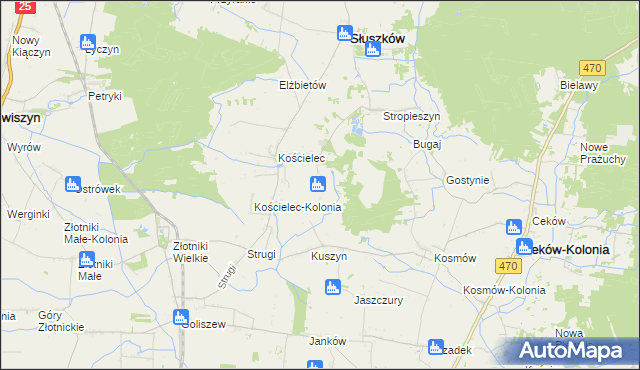 mapa Aleksandrów gmina Mycielin, Aleksandrów gmina Mycielin na mapie Targeo