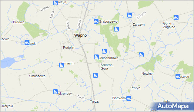 mapa Aleksandrowo gmina Wapno, Aleksandrowo gmina Wapno na mapie Targeo