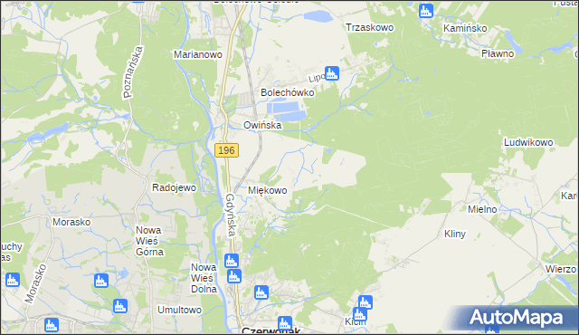 mapa Annowo gmina Czerwonak, Annowo gmina Czerwonak na mapie Targeo
