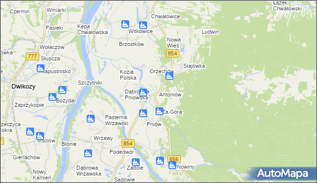 mapa Antoniów gmina Radomyśl nad Sanem, Antoniów gmina Radomyśl nad Sanem na mapie Targeo