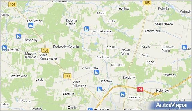 mapa Apolinów, Apolinów na mapie Targeo