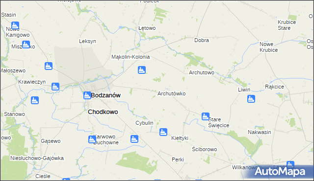 mapa Archutówko, Archutówko na mapie Targeo