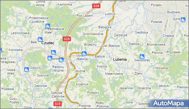 mapa Babica gmina Czudec, Babica gmina Czudec na mapie Targeo