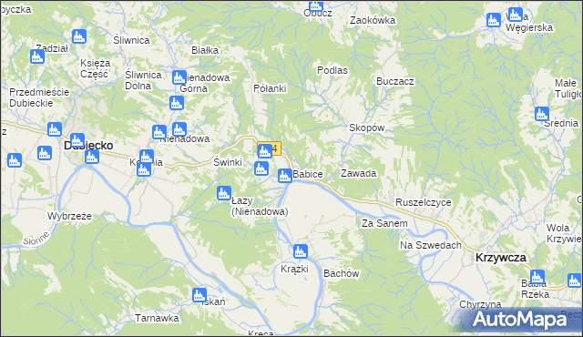 mapa Babice gmina Krzywcza, Babice gmina Krzywcza na mapie Targeo