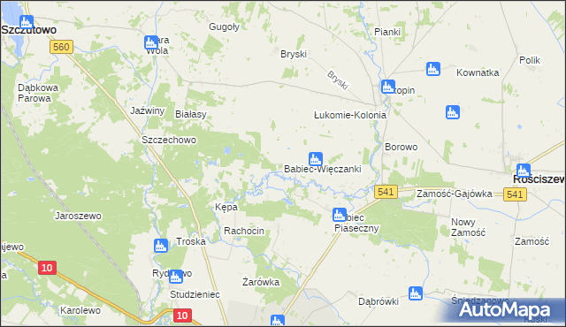 mapa Babiec-Więczanki, Babiec-Więczanki na mapie Targeo