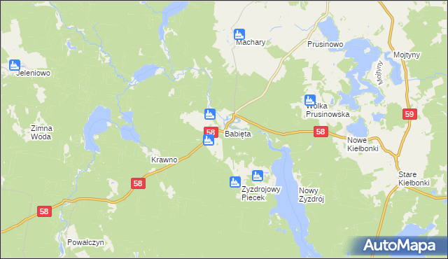 mapa Babięta, Babięta na mapie Targeo