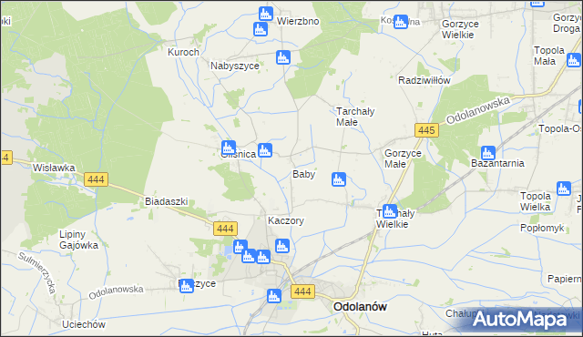 mapa Baby gmina Odolanów, Baby gmina Odolanów na mapie Targeo