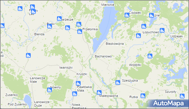 mapa Bachanowo, Bachanowo na mapie Targeo