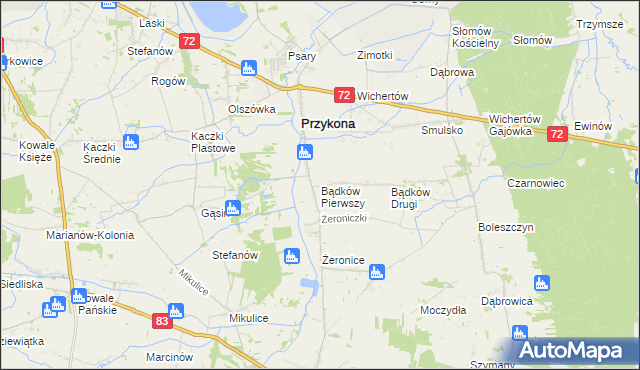 mapa Bądków Pierwszy, Bądków Pierwszy na mapie Targeo