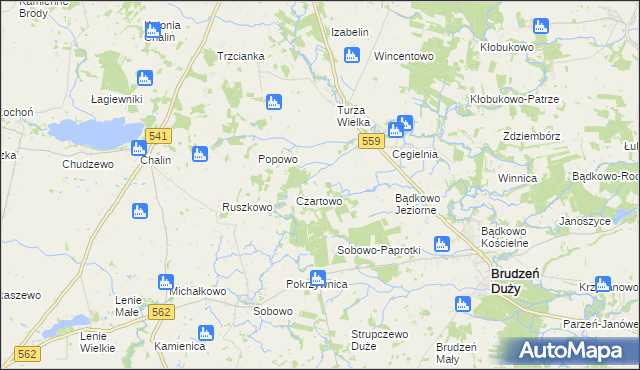 mapa Bądkowo-Rumunki, Bądkowo-Rumunki na mapie Targeo