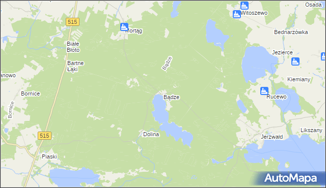 mapa Bądze gmina Stary Dzierzgoń, Bądze gmina Stary Dzierzgoń na mapie Targeo