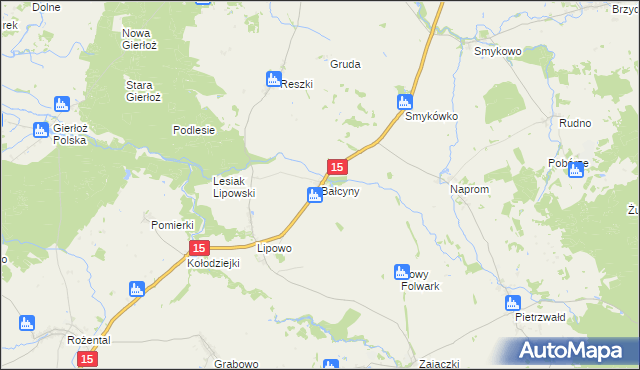 mapa Bałcyny, Bałcyny na mapie Targeo