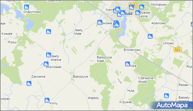 mapa Bałoszyce Małe, Bałoszyce Małe na mapie Targeo