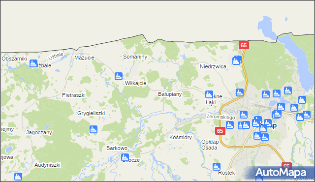 mapa Bałupiany, Bałupiany na mapie Targeo