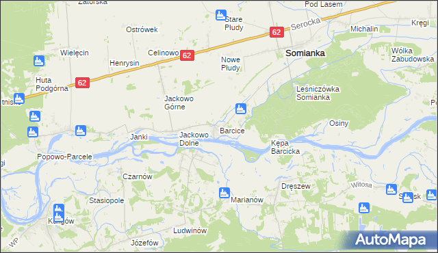 mapa Barcice gmina Somianka, Barcice gmina Somianka na mapie Targeo