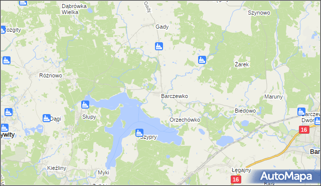 mapa Barczewko, Barczewko na mapie Targeo