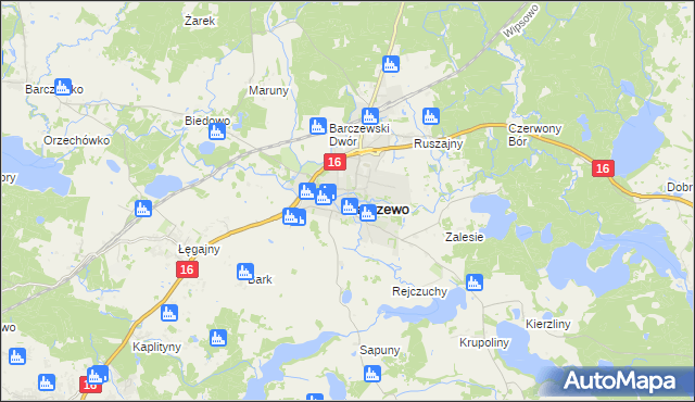 mapa Barczewo, Barczewo na mapie Targeo