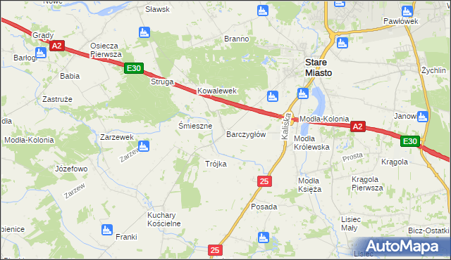 mapa Barczygłów, Barczygłów na mapie Targeo