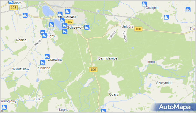 mapa Barnisławice, Barnisławice na mapie Targeo