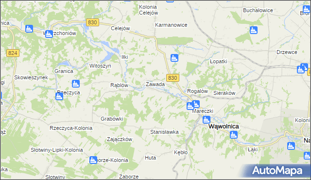 mapa Bartłomiejowice gmina Wąwolnica, Bartłomiejowice gmina Wąwolnica na mapie Targeo